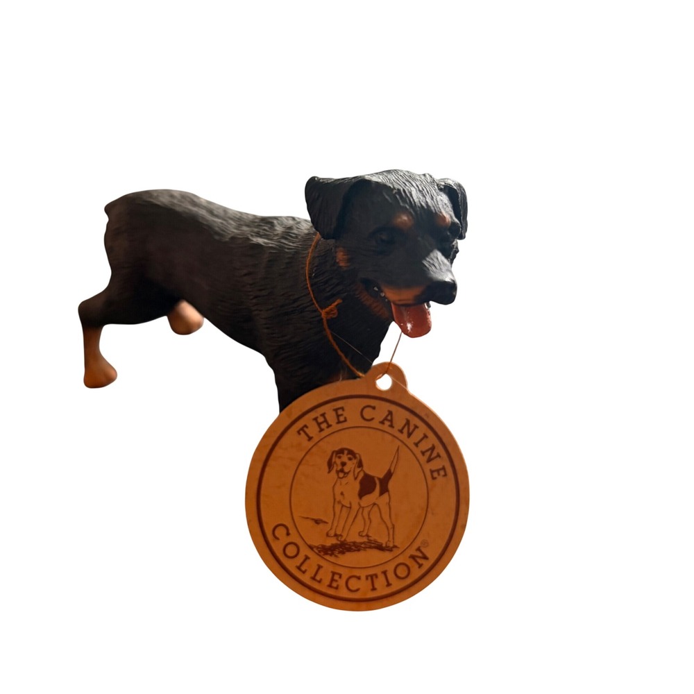 The Canine Collection Rottweiler Dog Figurine Black Tan Hand Painted Miniature